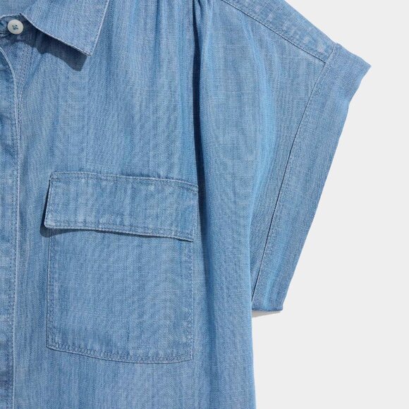 NEW Vineyard Vines Margo Chambray Shirt Dress Blue Mirage Small - Picture 3 of 11